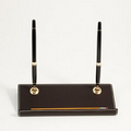 Double Pen Stand - Brown Leather